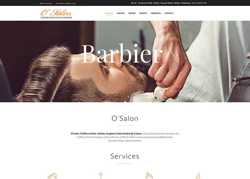 Site Salon de coiffure OSalon
