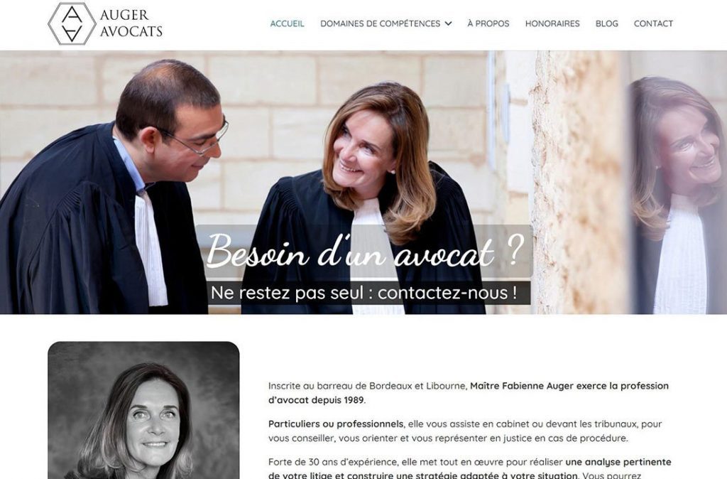 Site Cabinet d'avocats Fabienne Auger Saint André de Cubzac et Bordeaux