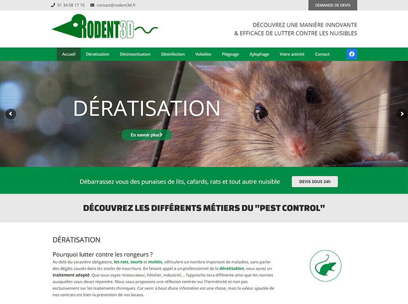 Site Dératisation désinsectisation désinfection RODENT3D