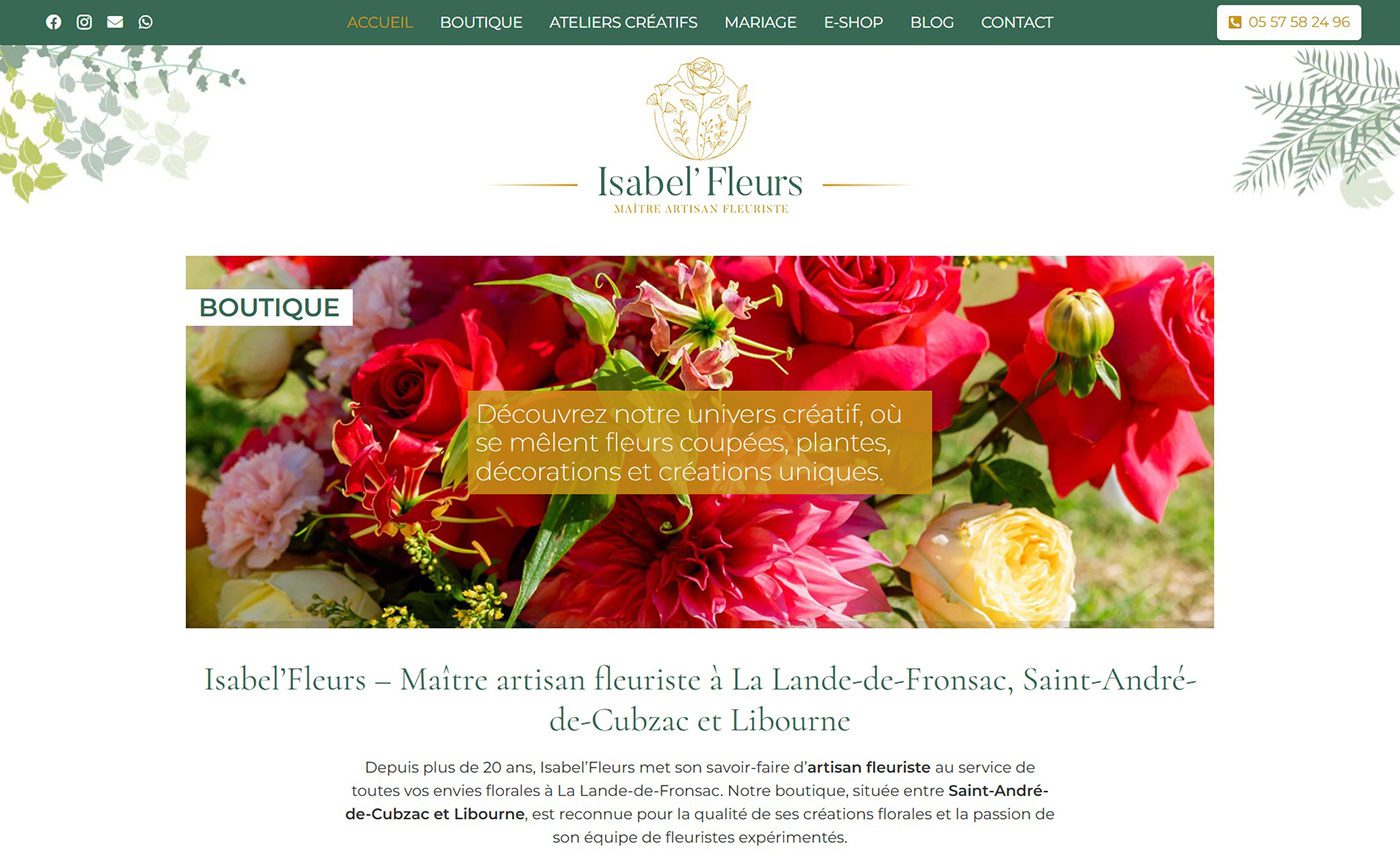 Site Fleuriste Isabel'Fleurs